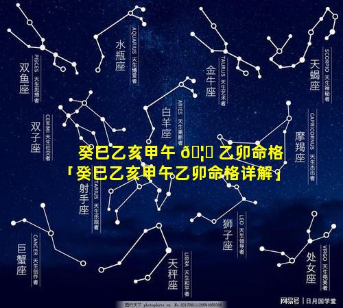 癸巳乙亥甲午 🦁 乙卯命格「癸巳乙亥甲午乙卯命格详解」